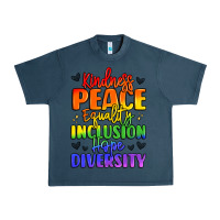 Midnight Navy inspirational words in rainbow colors Urban Heavy Tee - LillyAllenDesigns