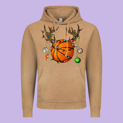 Basketball Horn Christmas Vintage Hoodie Designed By Bundleandbundleshop