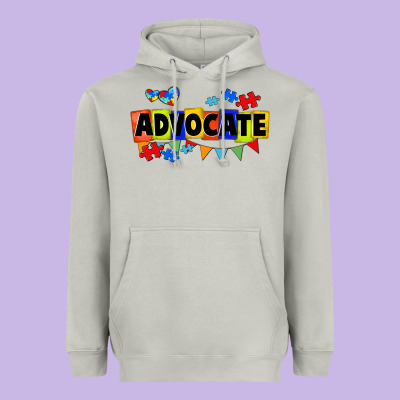 Advocate Autism Heavyweight Hoodie Designed By Fadigitalartstudio