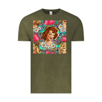 Vintage Olive Hairdresser Western Girl And Hair Curler Seamless Pattern Bbs Vintage Tee - BundleAndBundleShop