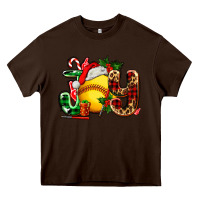 Chocolate Brown joy with softball Heavy Core Tee - AdoDesignShop