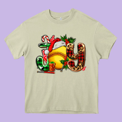 Joy With Softball Heavy Core Tee Designed By Adodesignshop