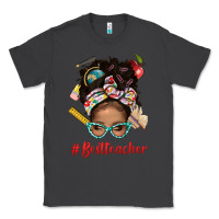 Smoke Afro Messy Bun Best Teacher With Leopard Glasses Bbs Classic Tee - BundleAndBundleShop