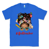 True Royal Afro Messy Bun Best Teacher With Leopard Glasses Bbs Classic Tee - BundleAndBundleShop