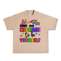 Burro courage to be yourself rainbow message Urban Heavy Tee - LillyAllenDesigns