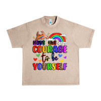 French Oak courage to be yourself rainbow message Urban Heavy Tee - LillyAllenDesigns