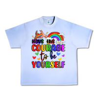 Grape Ice courage to be yourself rainbow message Urban Heavy Tee - LillyAllenDesigns