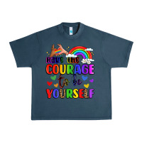 Midnight Navy courage to be yourself rainbow message Urban Heavy Tee - LillyAllenDesigns