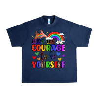 Navy courage to be yourself rainbow message Urban Heavy Tee - LillyAllenDesigns