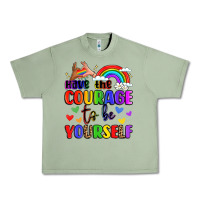 Oil Green courage to be yourself rainbow message Urban Heavy Tee - LillyAllenDesigns