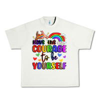 Pistachio courage to be yourself rainbow message Urban Heavy Tee - LillyAllenDesigns