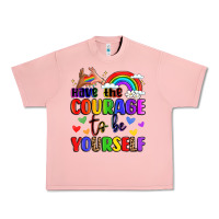 Salmon courage to be yourself rainbow message Urban Heavy Tee - LillyAllenDesigns