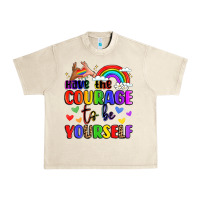 Sandshell courage to be yourself rainbow message Urban Heavy Tee - LillyAllenDesigns