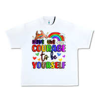 White courage to be yourself rainbow message Urban Heavy Tee - LillyAllenDesigns