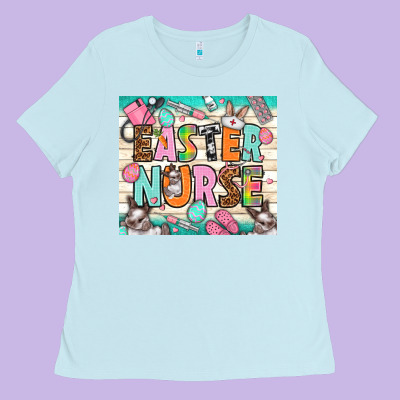 Easter Nurse Ladies Tee Designed By Nancycooperartshop