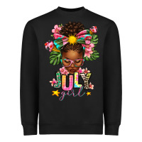 Black July Girl Afro Woman Summer Heavyweight Sweatshirt - texasbilliewilder