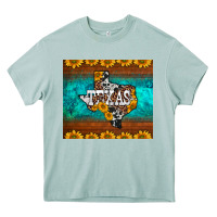 Arona sunflowers cowhide leopard texas map Heavy Core Tee - BarkalooDesign