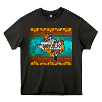 Asphalt sunflowers cowhide leopard texas map Heavy Core Tee - BarkalooDesign
