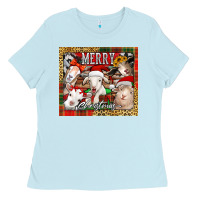 Baby Blue merry Christmas goats tumbler Ladies Tee - Jasminsmagicworld
