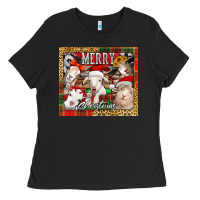 Black merry Christmas goats tumbler Ladies Tee - Jasminsmagicworld
