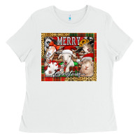 White merry Christmas goats tumbler Ladies Tee - Jasminsmagicworld