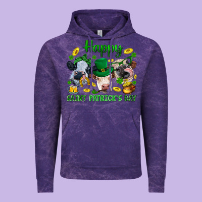 Happy Saint Patrick's Day With Clover Vintage Hoodie Designed By Bundleandbundleshop