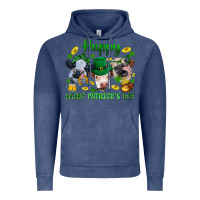 Vintage Denim Happy Saint Patrick'S Day With Clover Vintage Hoodie - BundleAndBundleShop