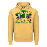 Vintage Mustard Happy Saint Patrick'S Day With Clover Vintage Hoodie - BundleAndBundleShop