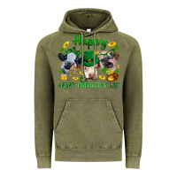 Vintage Olive Happy Saint Patrick'S Day With Clover Vintage Hoodie - BundleAndBundleShop