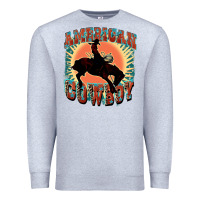 Heather Grey American cowboy Premium Sweatshirt - FaDigitalArtStudio