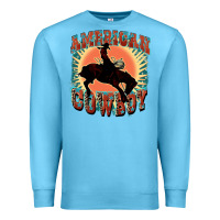 Ocean Blue American cowboy Premium Sweatshirt - FaDigitalArtStudio