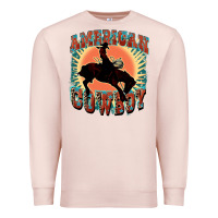Pale Pink American cowboy Premium Sweatshirt - FaDigitalArtStudio
