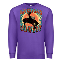 Purple American cowboy Premium Sweatshirt - FaDigitalArtStudio
