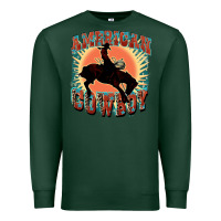 Sports Green American cowboy Premium Sweatshirt - FaDigitalArtStudio