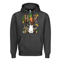 Charcoal Heather Hip hop Easter Bunny Easter Day Zipper Hoodie - HowdyJamesFarm