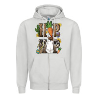 Dove Grey Hip hop Easter Bunny Easter Day Zipper Hoodie - HowdyJamesFarm
