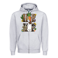 Heather Grey Hip hop Easter Bunny Easter Day Zipper Hoodie - HowdyJamesFarm