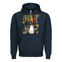 Navy Hip hop Easter Bunny Easter Day Zipper Hoodie - HowdyJamesFarm