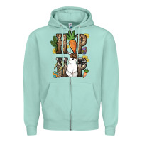Seafoam Hip hop Easter Bunny Easter Day Zipper Hoodie - HowdyJamesFarm
