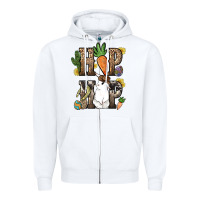 White Hip hop Easter Bunny Easter Day Zipper Hoodie - HowdyJamesFarm