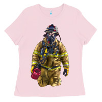 Bubblegum Pink Firefighter Ladies Tee - LillyAllenDesigns