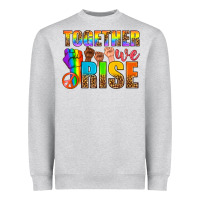 Heather Grey LGBTQ+ together we rise Heavyweight Sweatshirt - NancyCooperArtShop