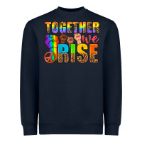 Navy LGBTQ+ together we rise Heavyweight Sweatshirt - NancyCooperArtShop