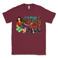 Burgundy Camp Hair Don't Care Classic Tee - BundleAndBundleShop