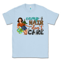 Dusty Blue Camp Hair Don't Care Classic Tee - BundleAndBundleShop