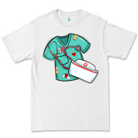 White custom name nurse scrubs   font easter risen Premium Tee - MaliasSmallBusiness
