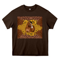 Chocolate Brown horse Heavy Core Tee - BarkalooDesign