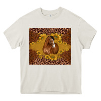 Cream horse Heavy Core Tee - BarkalooDesign