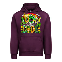 Mauve Wine Lucky Little Dude Urban Hoodie - CowhideDigitalArt