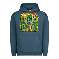 Pigment Midnight Navy Lucky Little Dude Urban Hoodie - CowhideDigitalArt